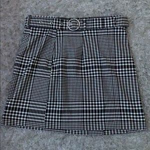 black and white plaid skirt